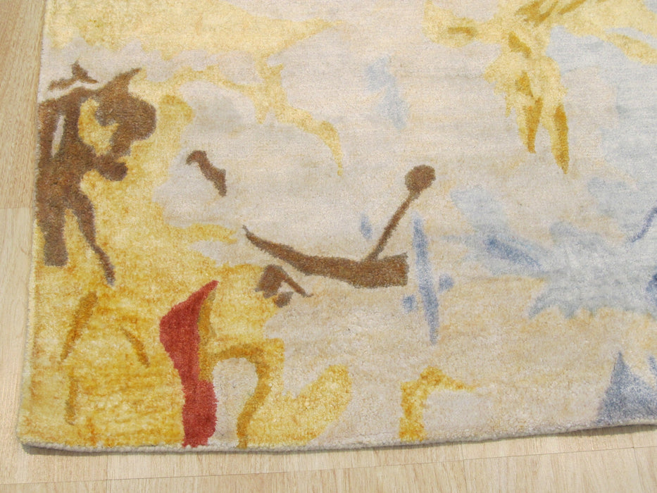 EORC Hand-tufted Gold Contemporary Abstract Palermo Rug