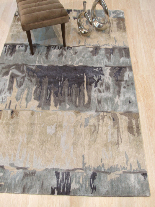 EORC Hand-tufted Green Contemporary Abstract Palermo Rug