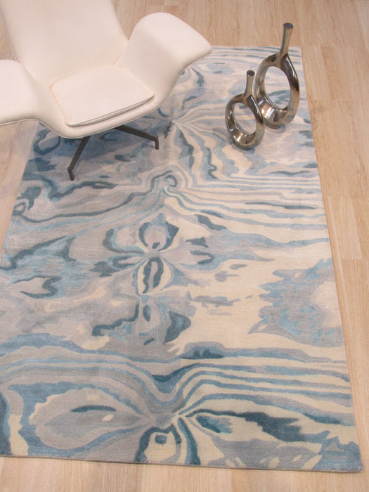 EORC Hand-tufted Blue Contemporary Abstract Palermo Rug