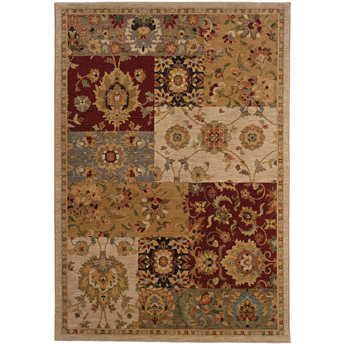 Oriental Weavers Infinity Beige/Red Floral 1128A Area Rug