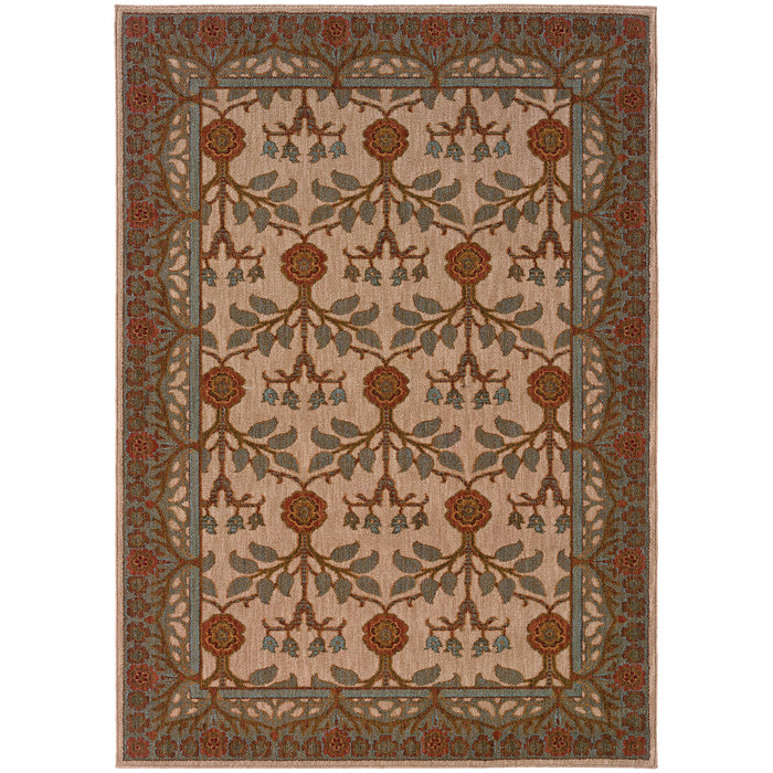 Oriental Weavers Infinity Beige/Blue Floral 2177F Area Rug
