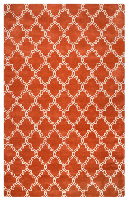 Rizzy Home Julian Pointe JP8743 Orange Trellis Area Rug