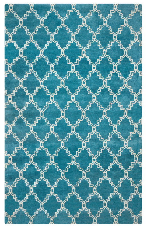 Rizzy Home Julian Pointe JP8747 Aqua/Blue Trellis Area Rug