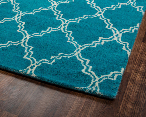 Rizzy Home Julian Pointe JP8747 Aqua/Blue Trellis Area Rug