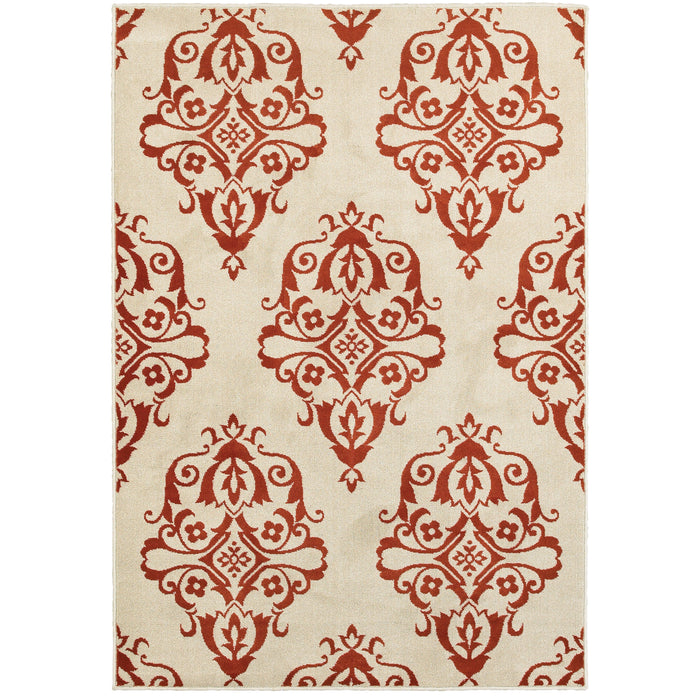 Oriental Weavers Jayden Ivory/Rust Floral 7412D Area Rug