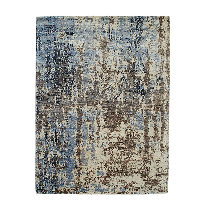 EORC Gray Hand Knotted Wool Galaxy Rug