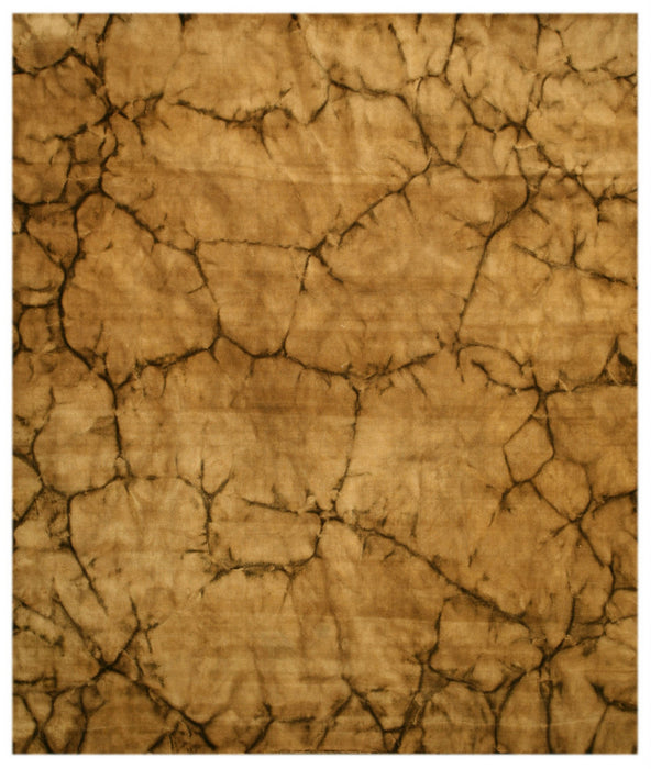 EORC Brown Handmade Wool Dip Dyed Rug