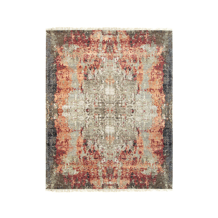 EORC Gray Hand Knotted Wool Galaxy Rug