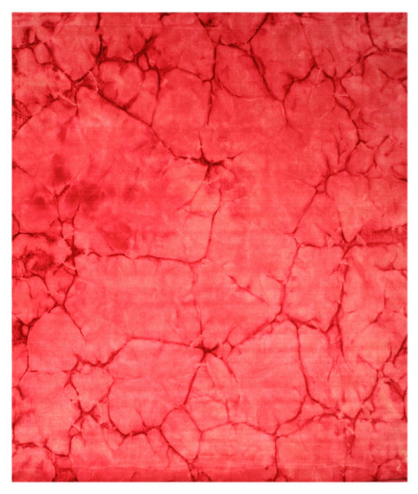 EORC Pink Handmade Wool Dip Dyed Rug
