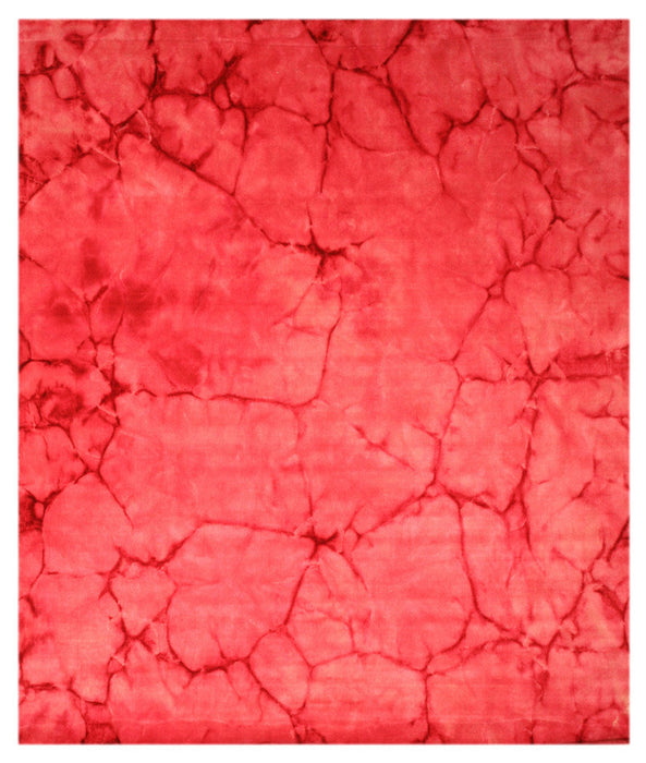 EORC Handmade Wool Pink Contemporary Abstract Dip Dyed Rug
