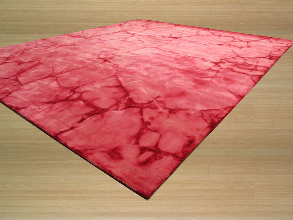 EORC Handmade Wool Pink Contemporary Abstract Dip Dyed Rug