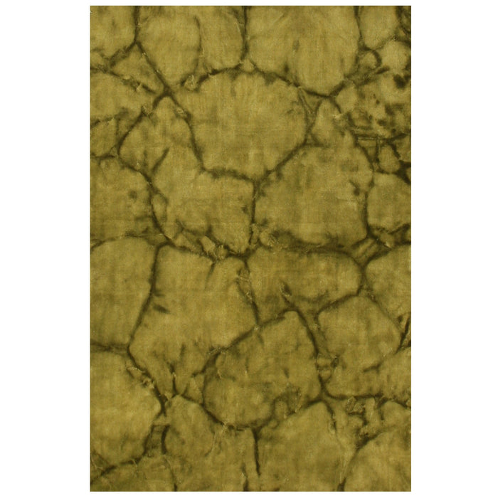 EORC Handmade Wool Green Contemporary Abstract Dip Dyed Rug