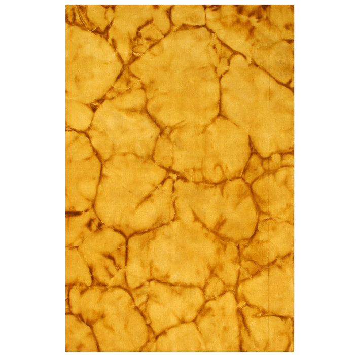 EORC Handmade Wool Gold Contemporary Abstract Dip Dyed Rug
