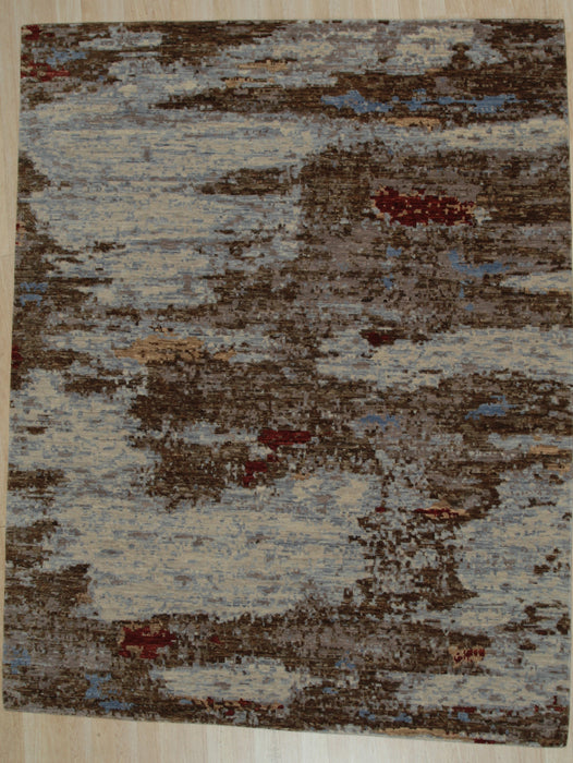 EORC Brown Hand Knotted Wool Galaxy Rug