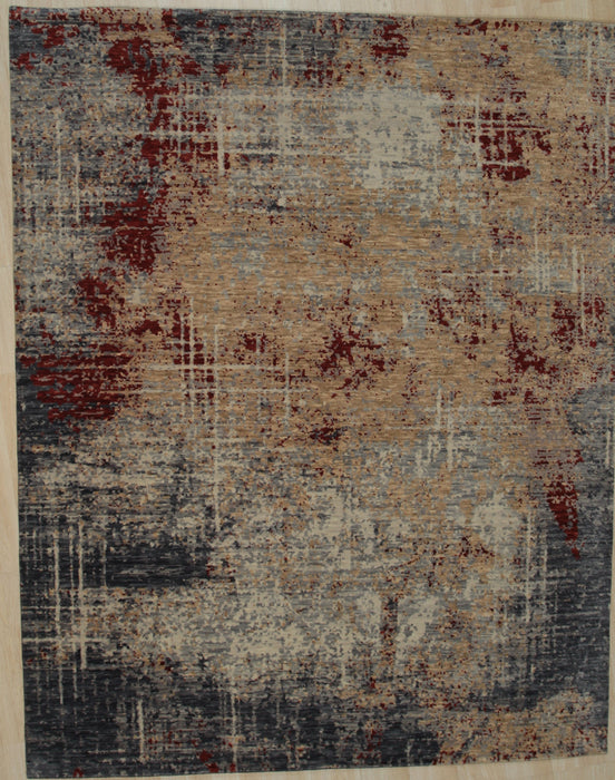 EORC Gray Hand Knotted Wool Galaxy Rug