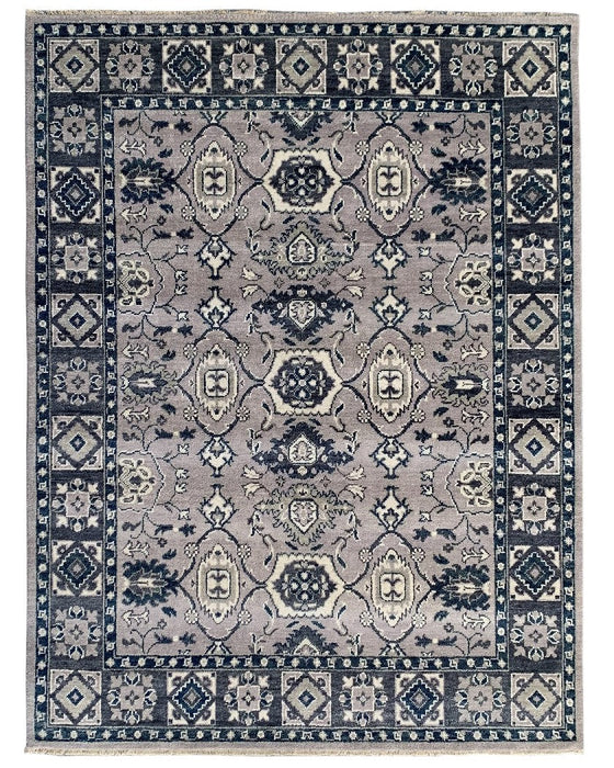 EORC Gray Hand Knotted Wool Rina Rug