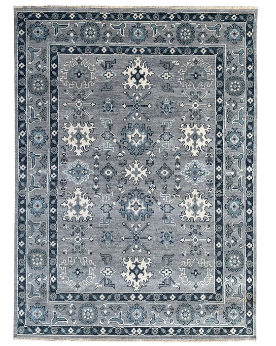 EORC Silver Hand Knotted Wool Oushak Rug