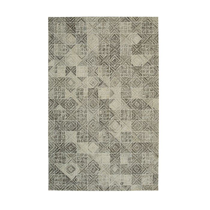 EORC Multi Gray Hand-Tufted Wool Tufted Rug