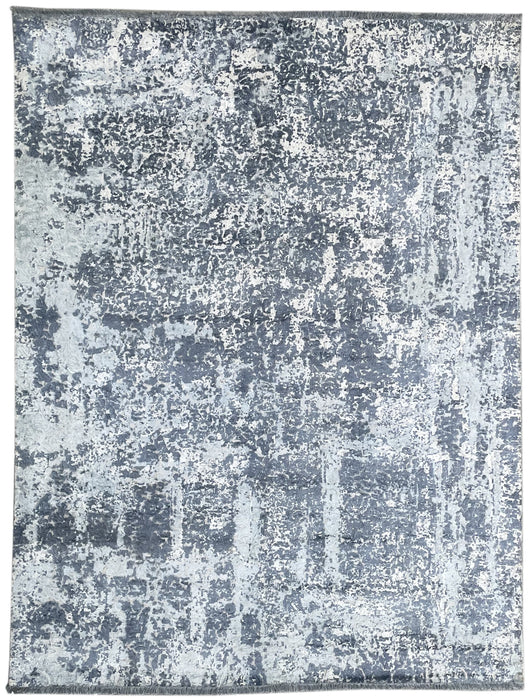 EORC Gray Hand Knotted Wool Rug