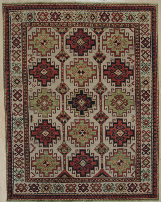 EORC Beige Hand Knotted Wool Knot Rug