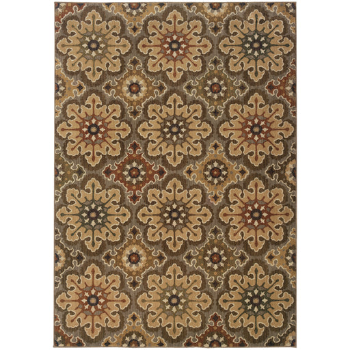 Oriental Weavers Kasbah Grey/Gold Floral 3808C Area Rug