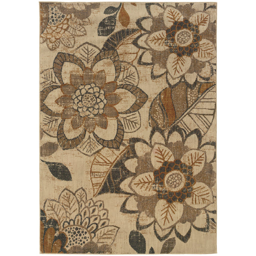 Oriental Weavers Kasbah Ivory/Grey Floral 3953C Area Rug