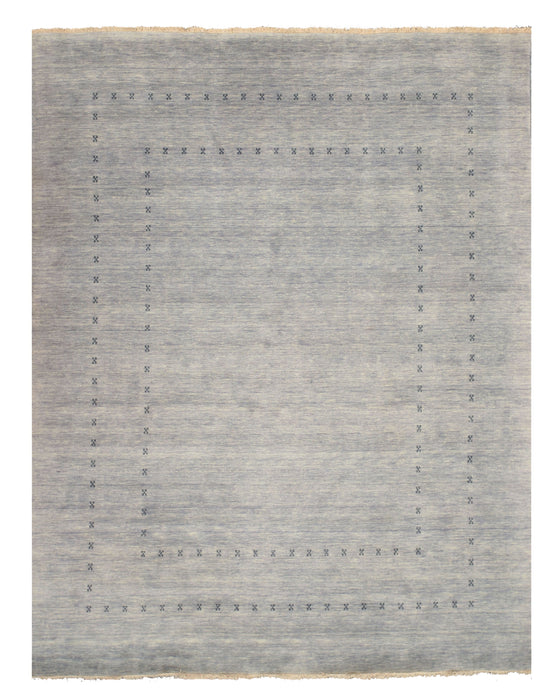 EORC Handmade Wool Gray Traditional Solid Lori Baft Rug
