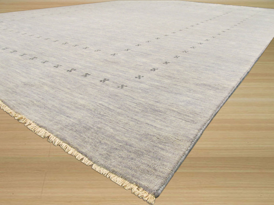 EORC Handmade Wool Gray Traditional Solid Lori Baft Rug