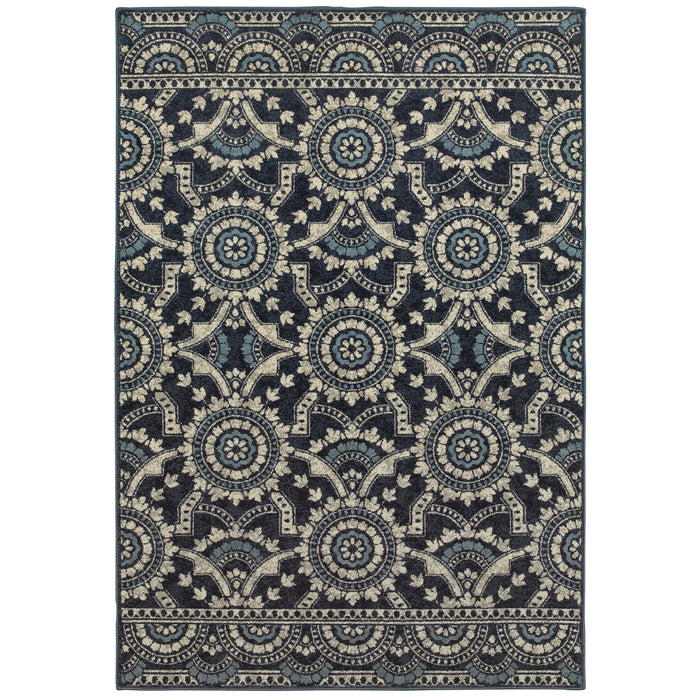 Oriental Weavers Linden Navy/Grey Geometric 7842A Area Rug