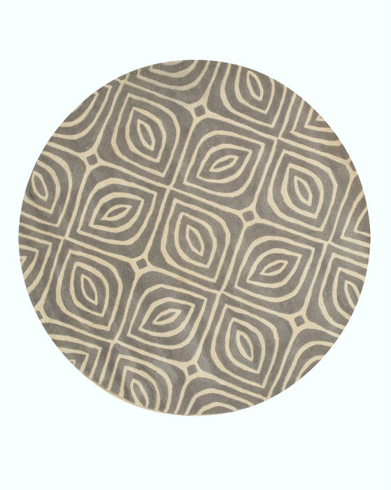 EORC Hand-tufted Wool Gray Contemporary Geometric Marla Rug