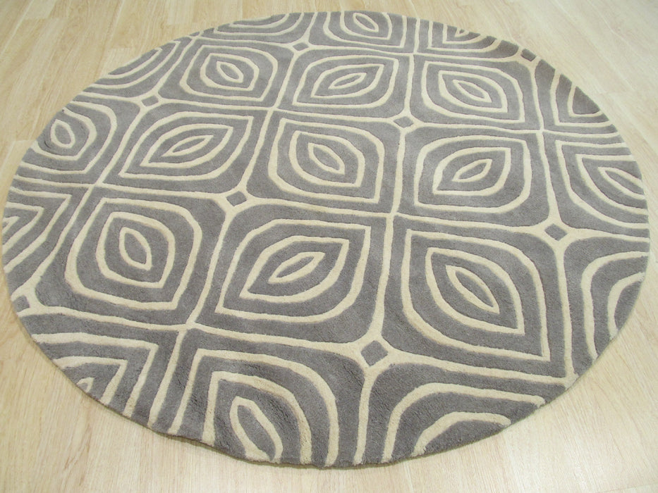 EORC Hand-tufted Wool Gray Contemporary Geometric Marla Rug
