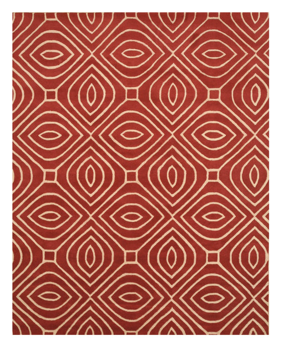 EORC Hand-tufted Wool Gray Contemporary Geometric Marla Rug