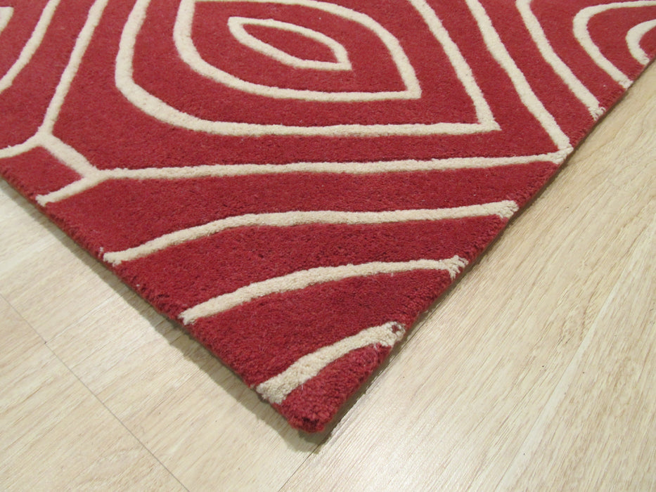 EORC Hand-tufted Wool Gray Contemporary Geometric Marla Rug