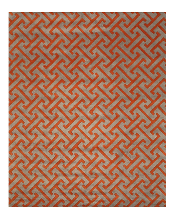 EORC Hand-tufted Wool Gray Contemporary Geometric Harrison Rug