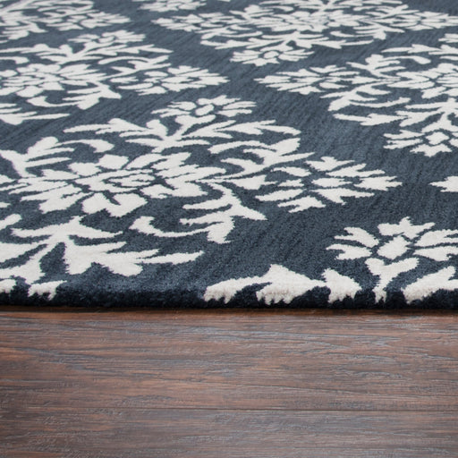 Rizzy Home Marianna Fields MF311A Navy Medallion With Boarder Damask Area Rug