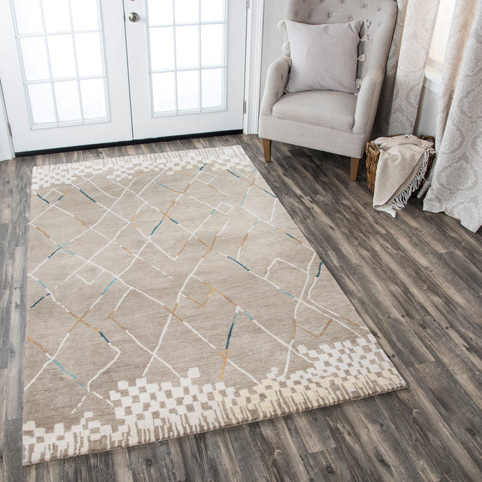 Rizzy Home Marianna Fields MF761A Natural Blocks,Lines Area Rug