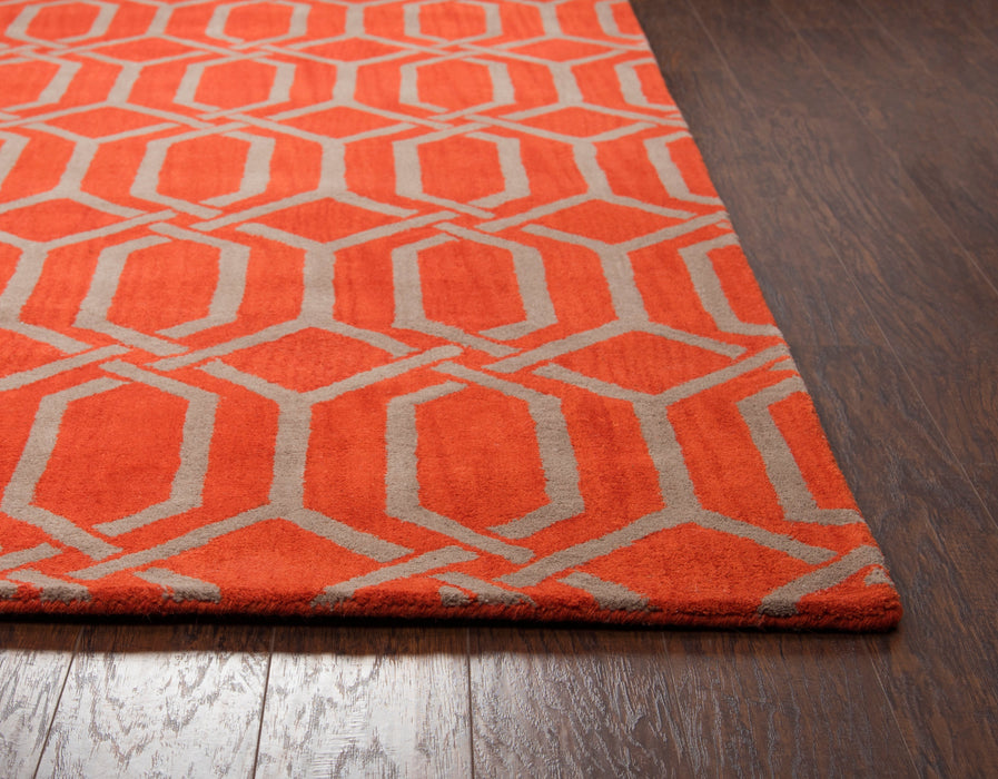 Rizzy Home Marianna Fields MF9452 Red Trellis Area Rug