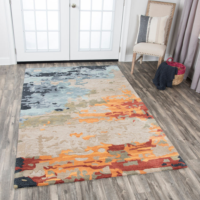 Rizzy Home Mod MO999A Tan Abstrack Area Rug