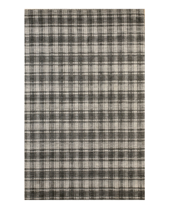 EORC Gray Handmade Bamboo Silk Thomas Rug