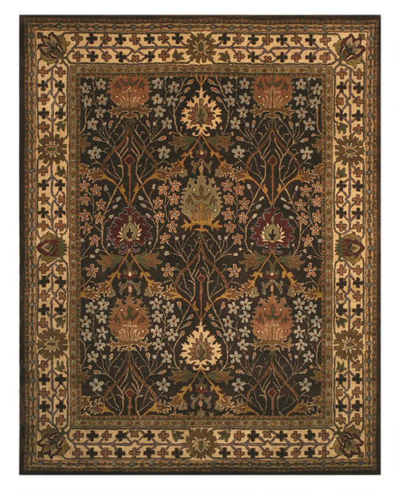 EORC Hand-tufted Wool Brown Traditional Oriental Morris Rug
