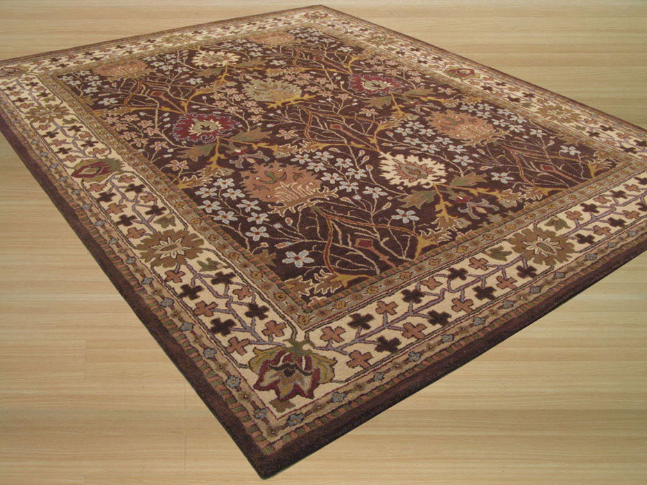 EORC Hand-tufted Wool Brown Traditional Oriental Morris Rug
