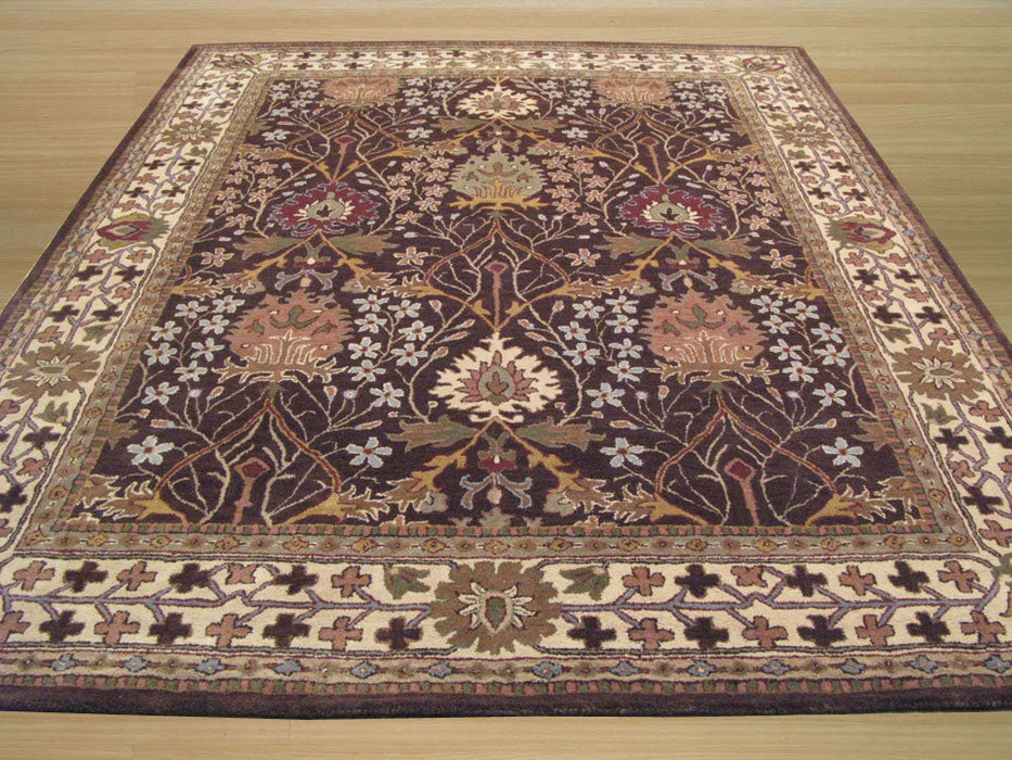 EORC Hand-tufted Wool Brown Traditional Oriental Morris Rug
