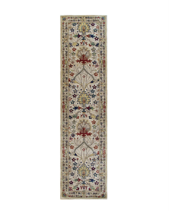 EORC Ivory Hand-Tufted Wool Morris Rug  Round