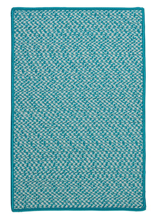 Colonial Mills Outdoor Houndstooth Tweed OT57 Turquoise Indoor/Outdoor Area Rug