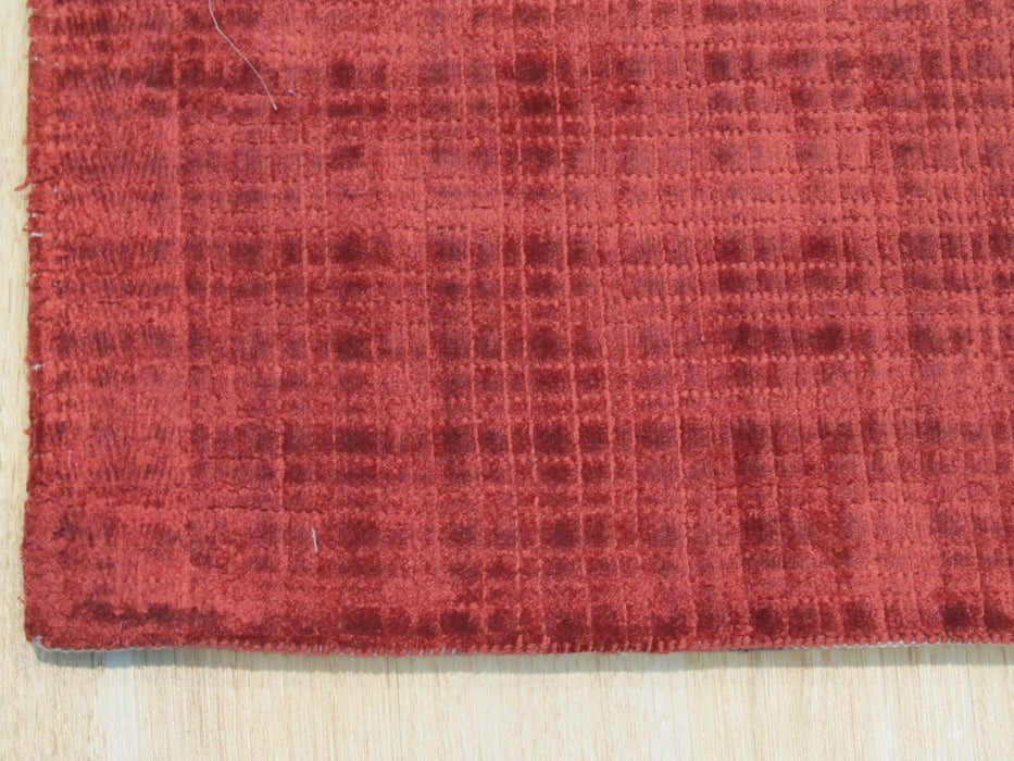 EORC Handwoven Red Contemporary Solid Milano Rug