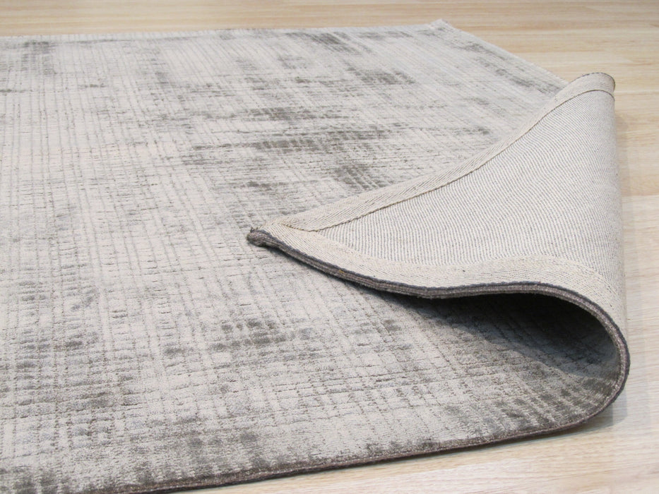 EORC Handwoven Silver Contemporary Solid Milano Rug