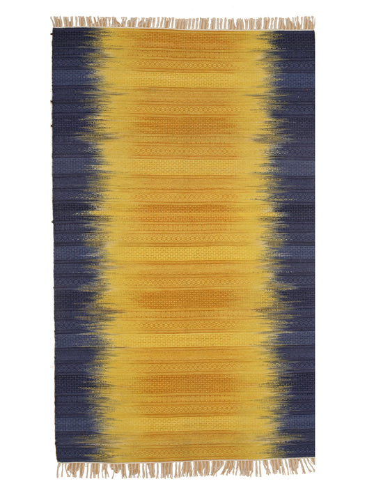 EORC Yellow Handmade Wool Santa Fe Rug