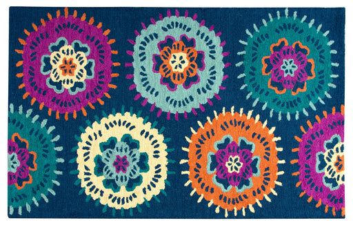 Rizzy Home Play Day PD538A Navy Global Medallion Area Rug