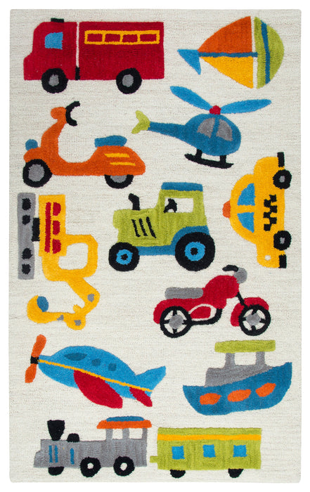 Rizzy Home Play Day PD579A Ivory Transportation Area Rug