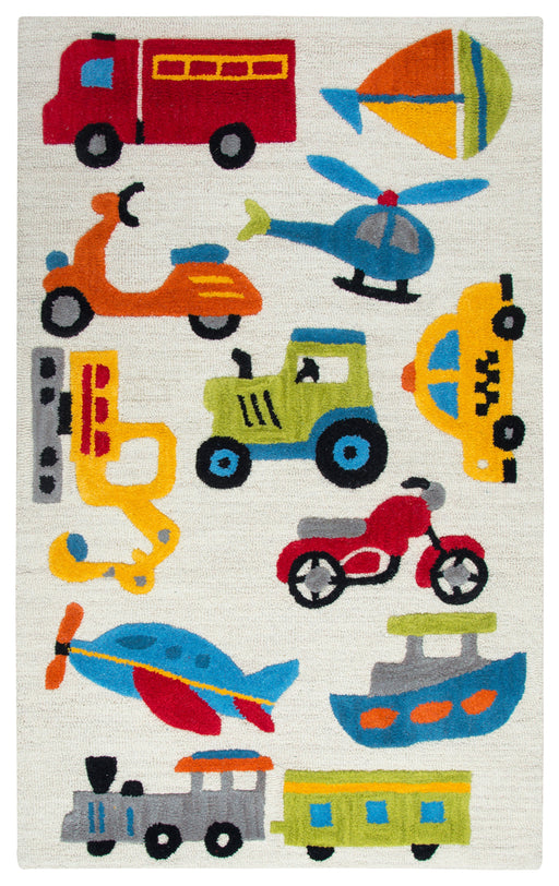 Rizzy Home Play Day PD579A Ivory Transportation Area Rug